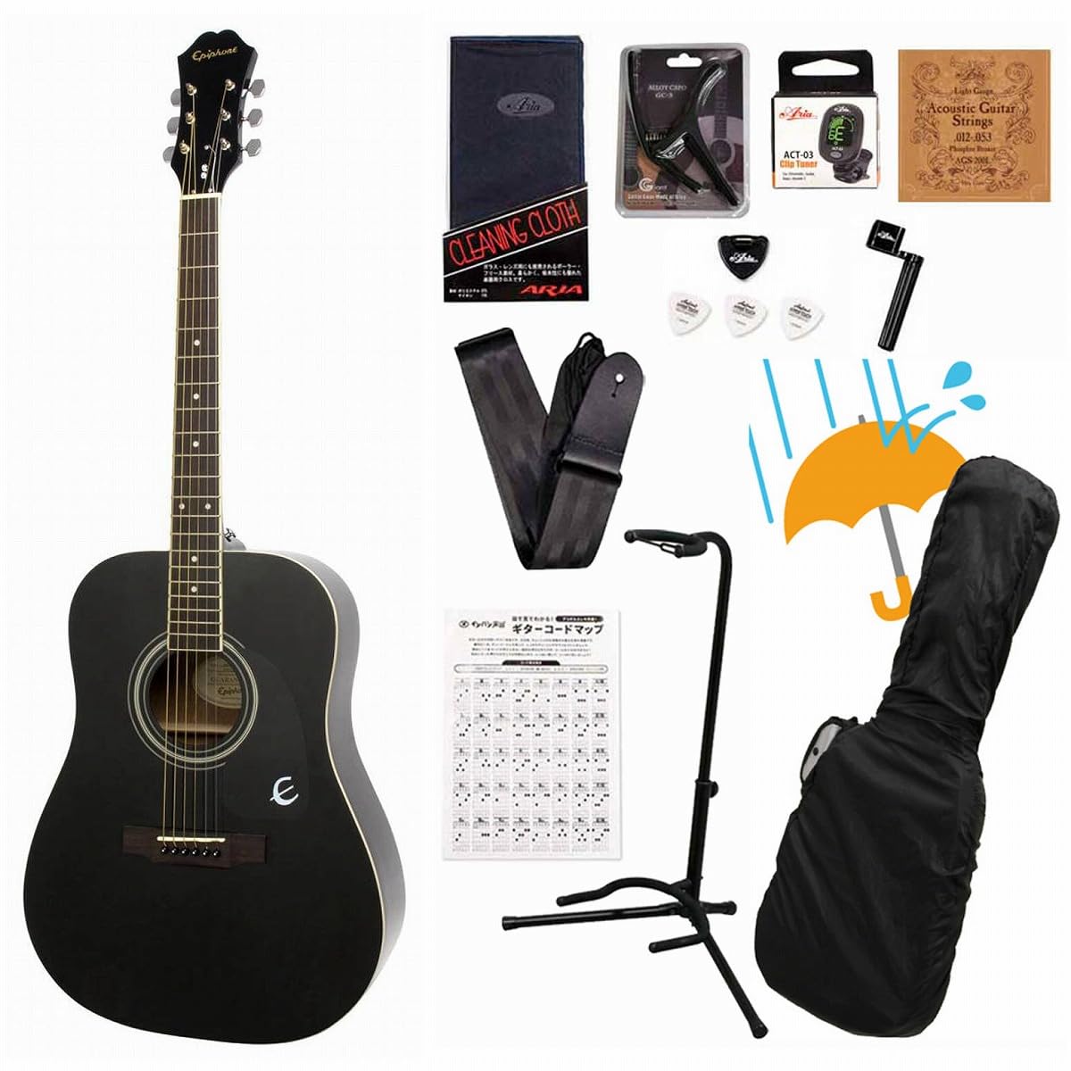 Epiphone DR-100 NALH 左利きアコースティックギター ケース付 Amazon | Epiphone/Songmaker DR-100 EB (Ebony) エピフォン フォーク